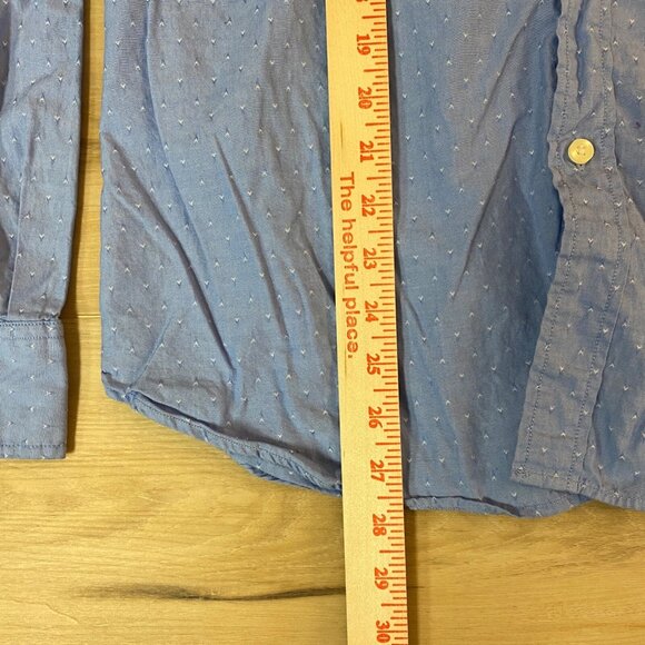 J Crew Shirt Mens Large Blue Woven Button Down Long Sleeve Arrow All Over Print - Picture 4 of 8